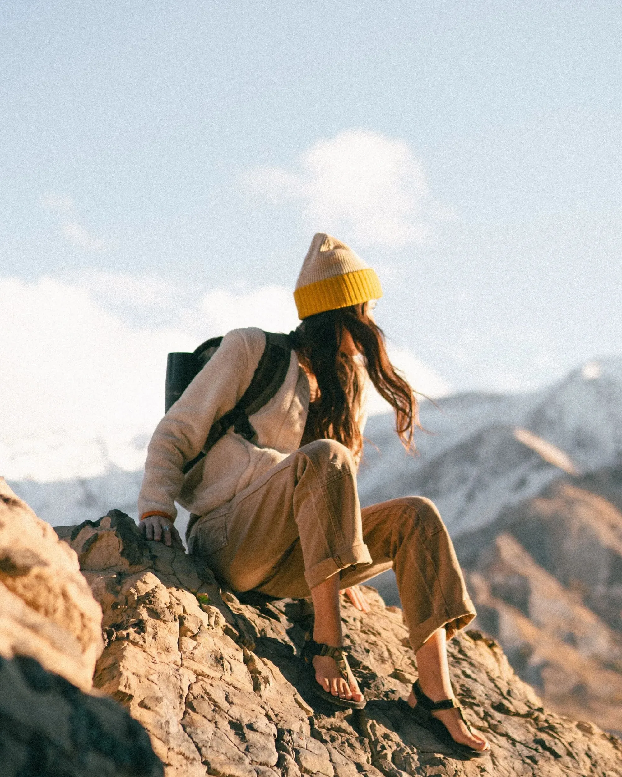 Outlook Recycled Beanie - Mustard Yellow/Steel Grey