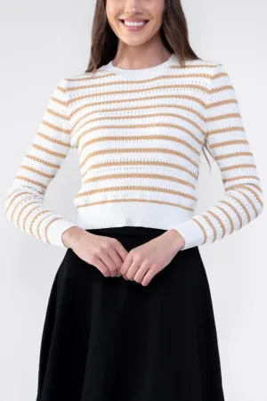 PAIGE TOP (KHAKI STRIPE)