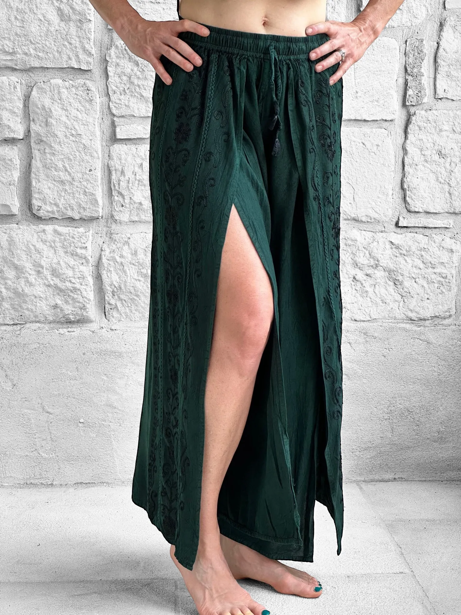 'Palazzo Pants' Indian Rayon - Green