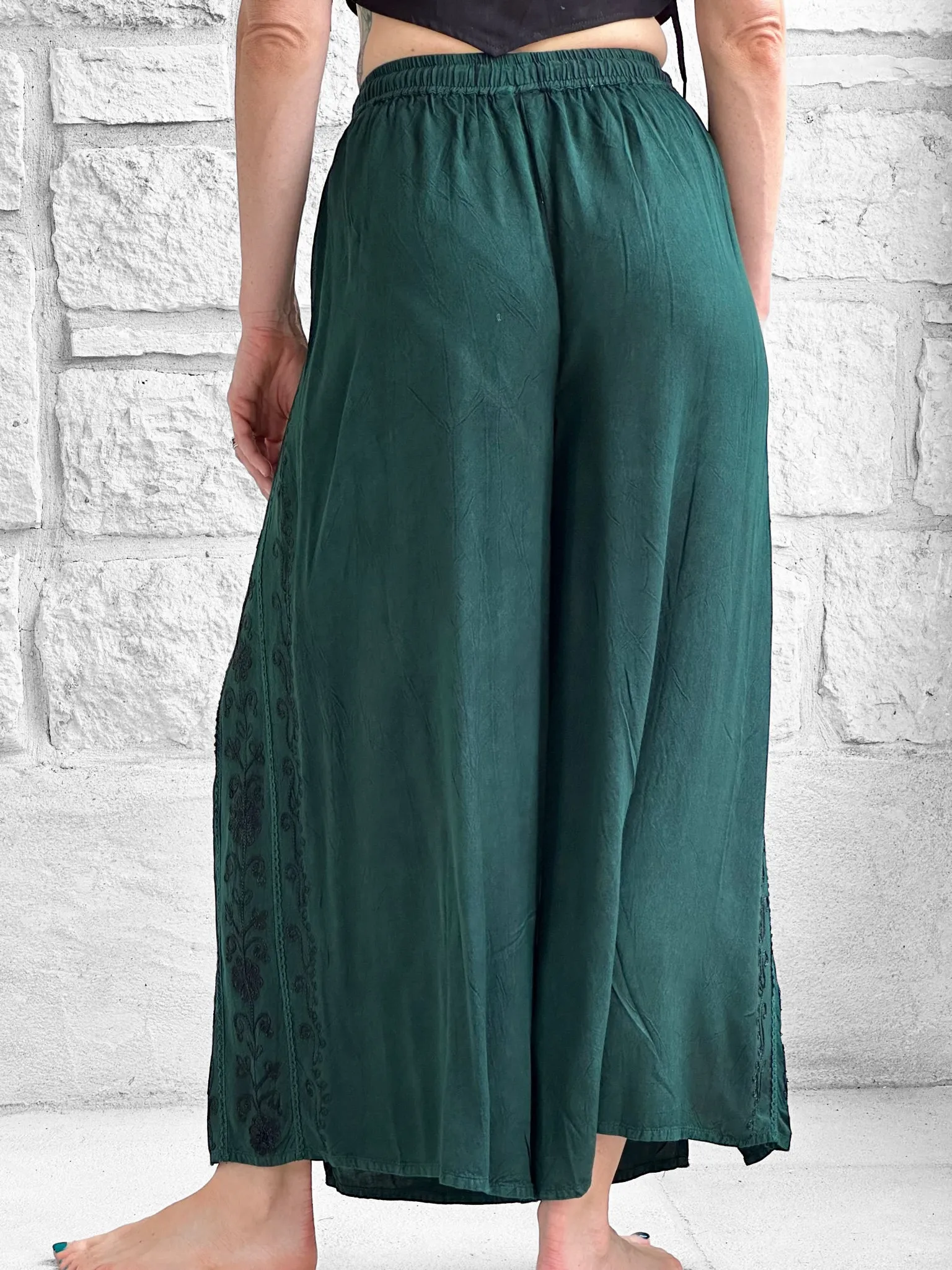 'Palazzo Pants' Indian Rayon - Green