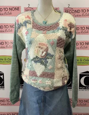 Pastel Chunky Knit Sweater (M)