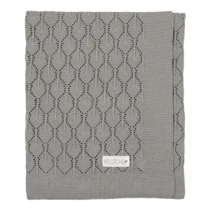 Peluche Slate Chunky Pointelle Knit Blanket