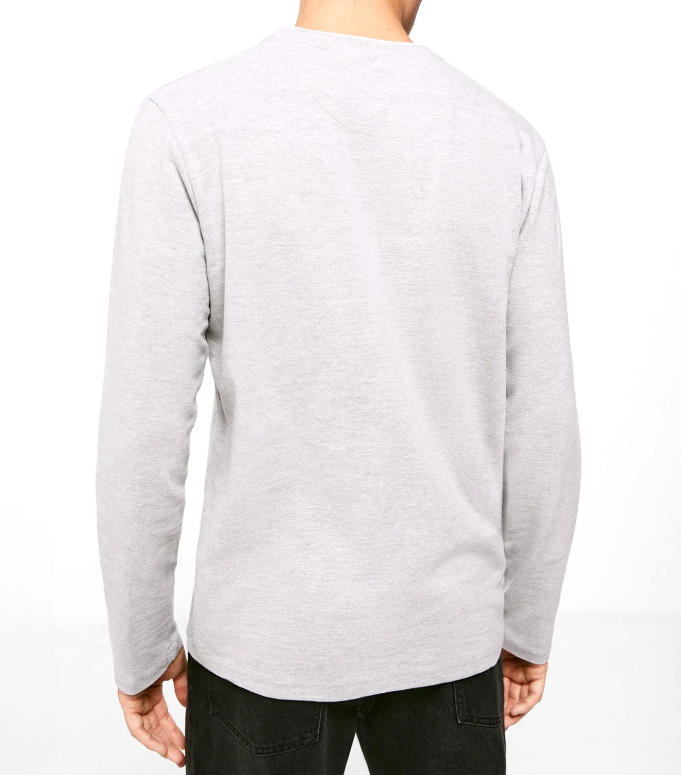 Pique Long Sleeve T-Shirt Gray