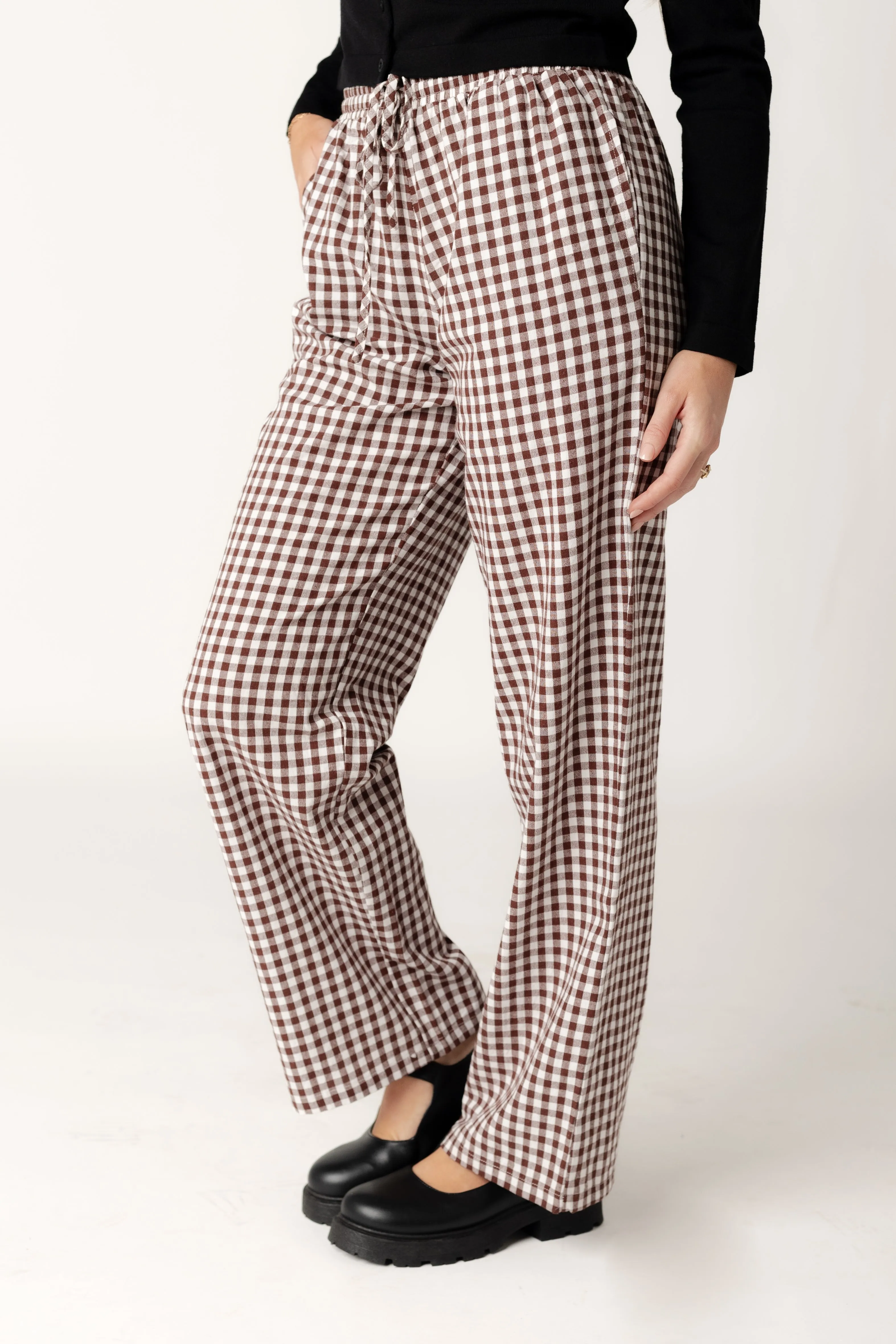 Preppy Poplin Gingham Pants -Fall