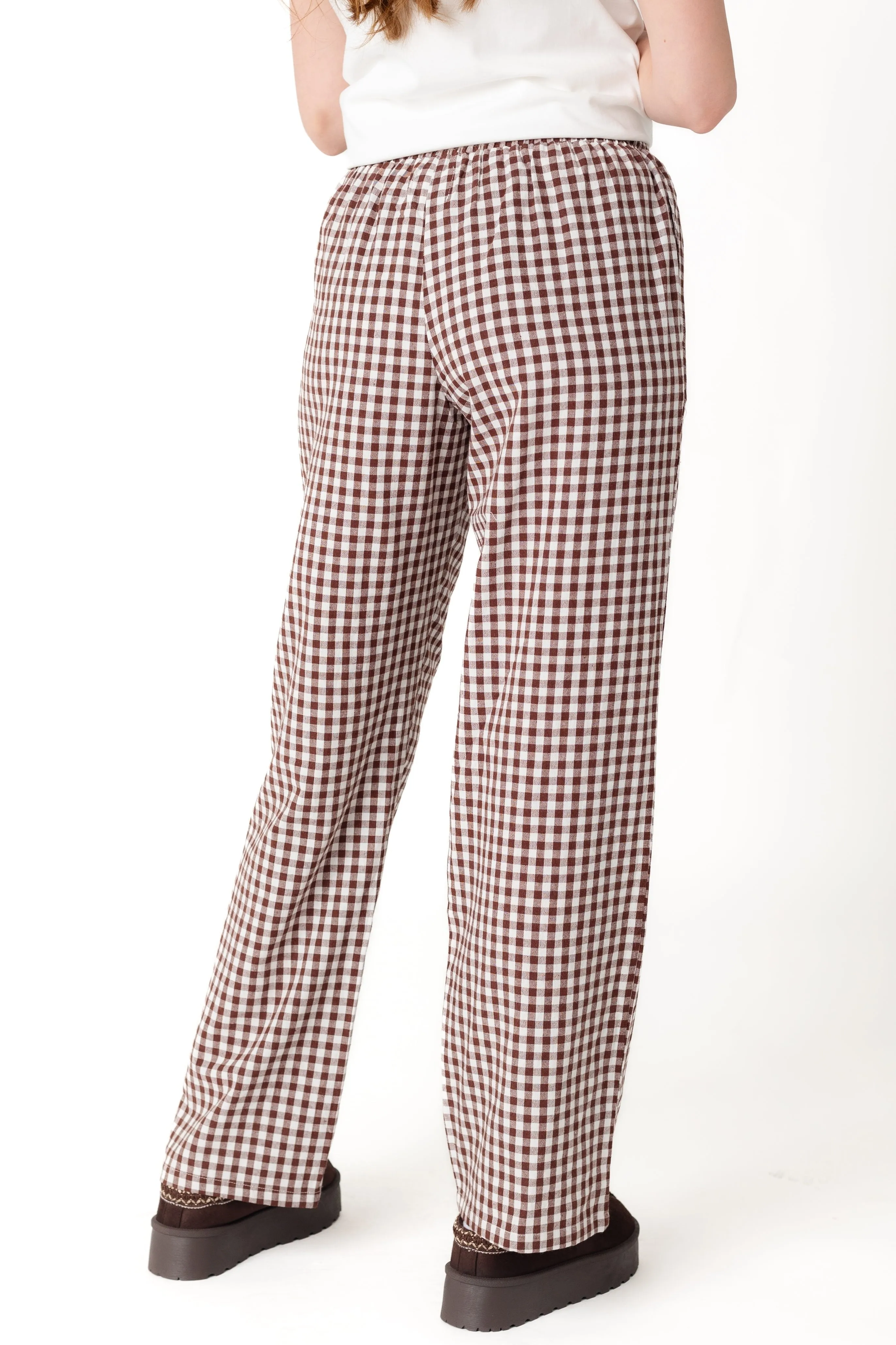 Preppy Poplin Gingham Pants -Fall