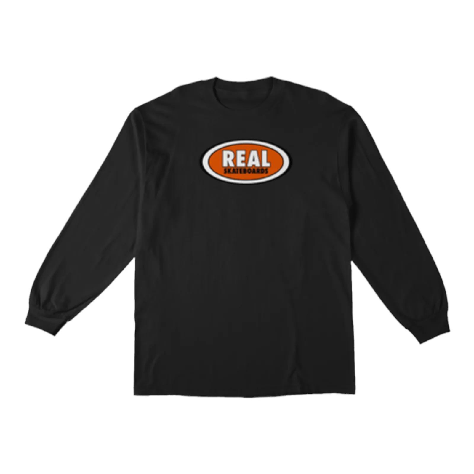 Real Oval Long Sleeve T-Shirt Black/Orange