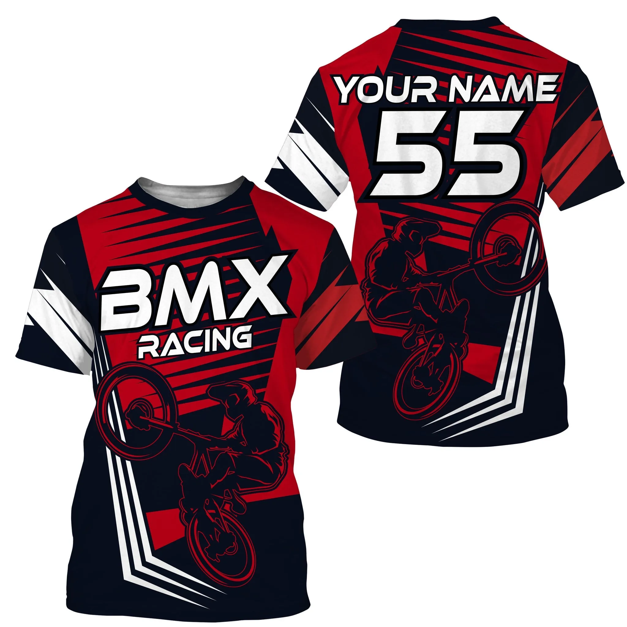 Red BMX Racing Jersey 3D Long Sleeve Extreme Shirt Adult Cycling Gear Biking Clothes For Kids