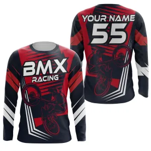 Red BMX Racing Jersey 3D Long Sleeve Extreme Shirt Adult Cycling Gear Biking Clothes For Kids