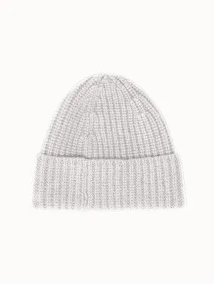 Rib Beanie In Wool Cashmere