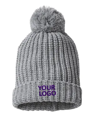 Richardson Chunky Cable Custom Beanies, Heather Grey