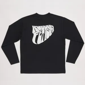 Rubber Fetish Mock Neck Long Sleeve Tee (Black)