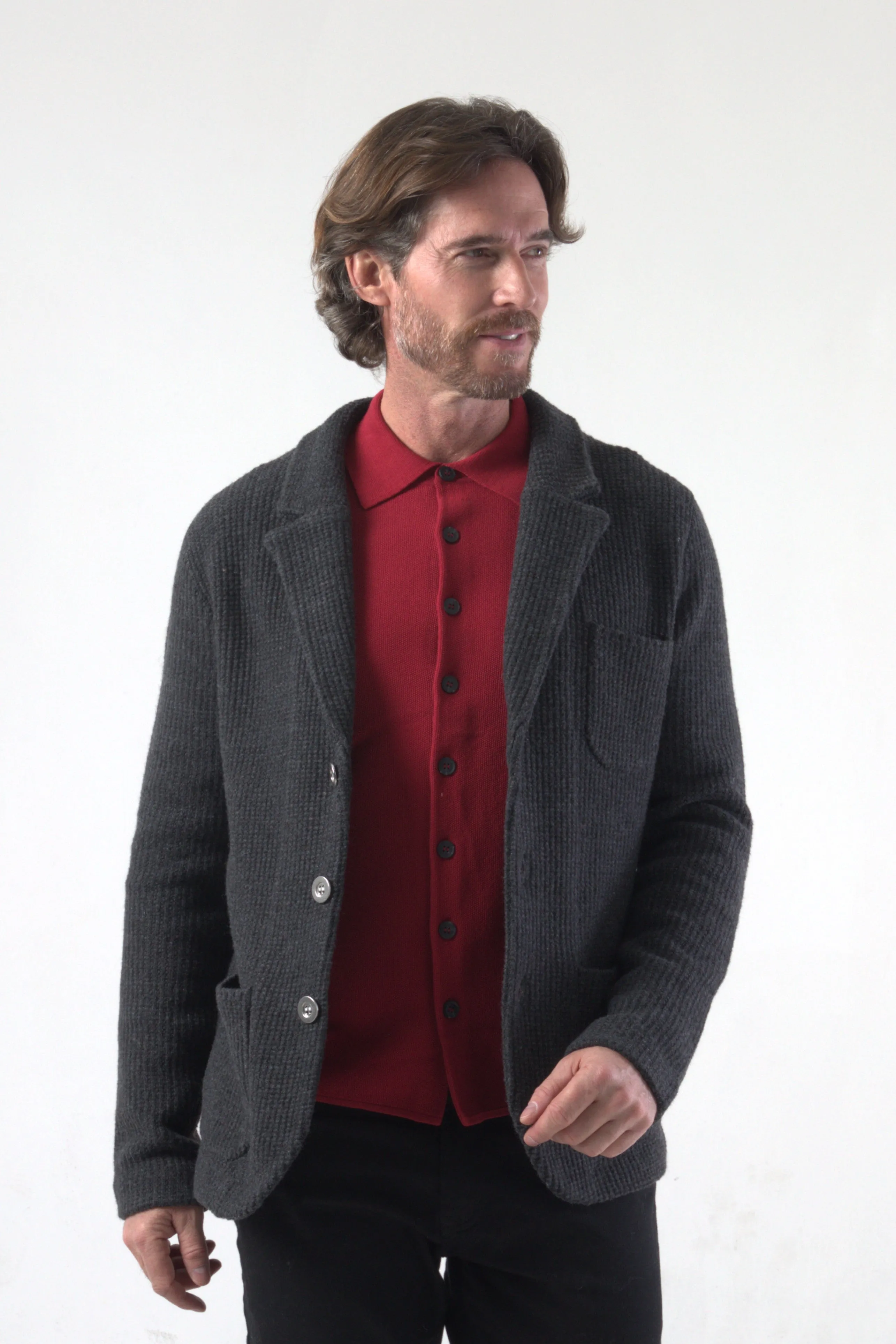 Seed Pattern Knit Blazer