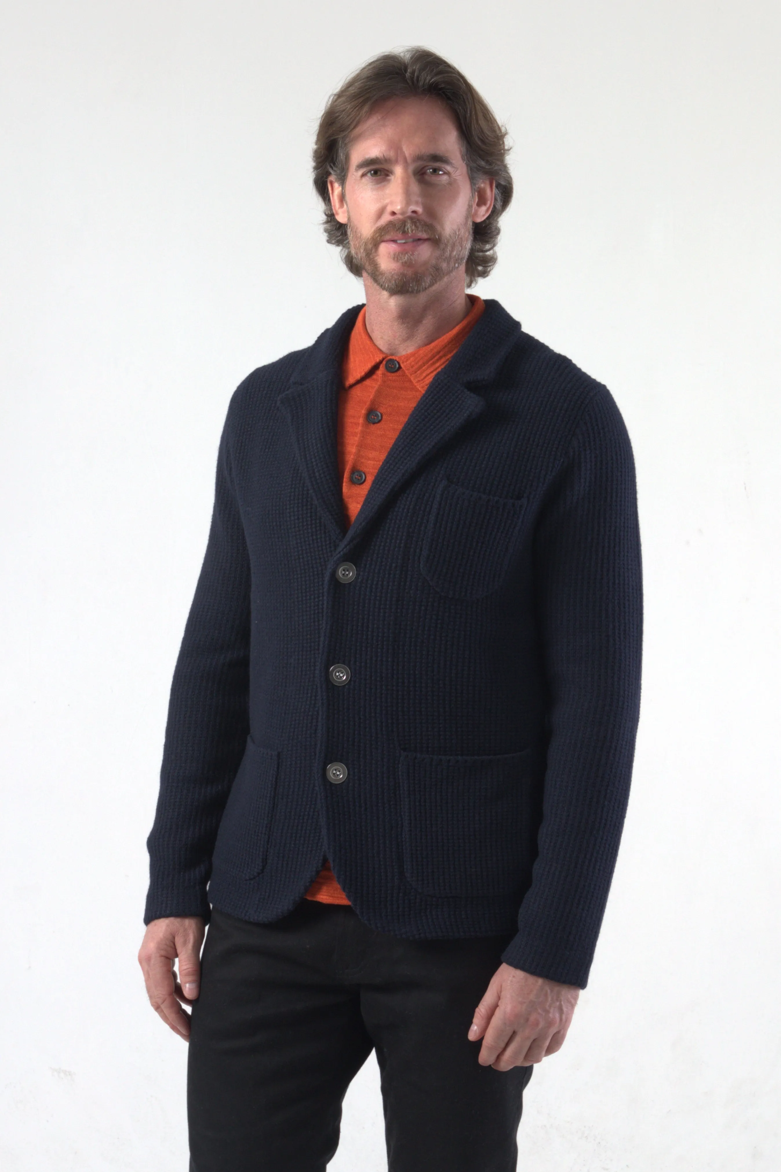 Seed Pattern Knit Blazer