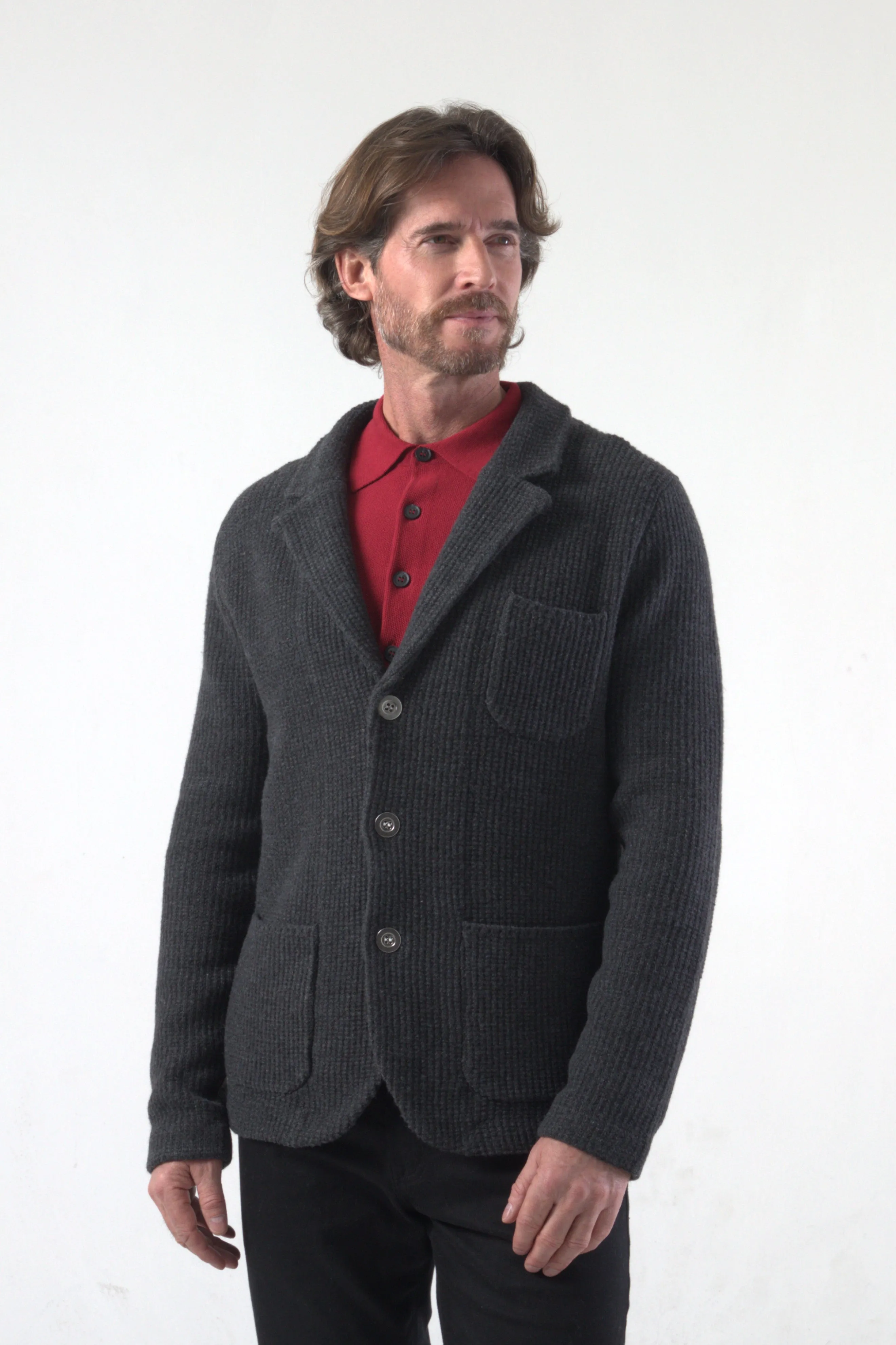 Seed Pattern Knit Blazer