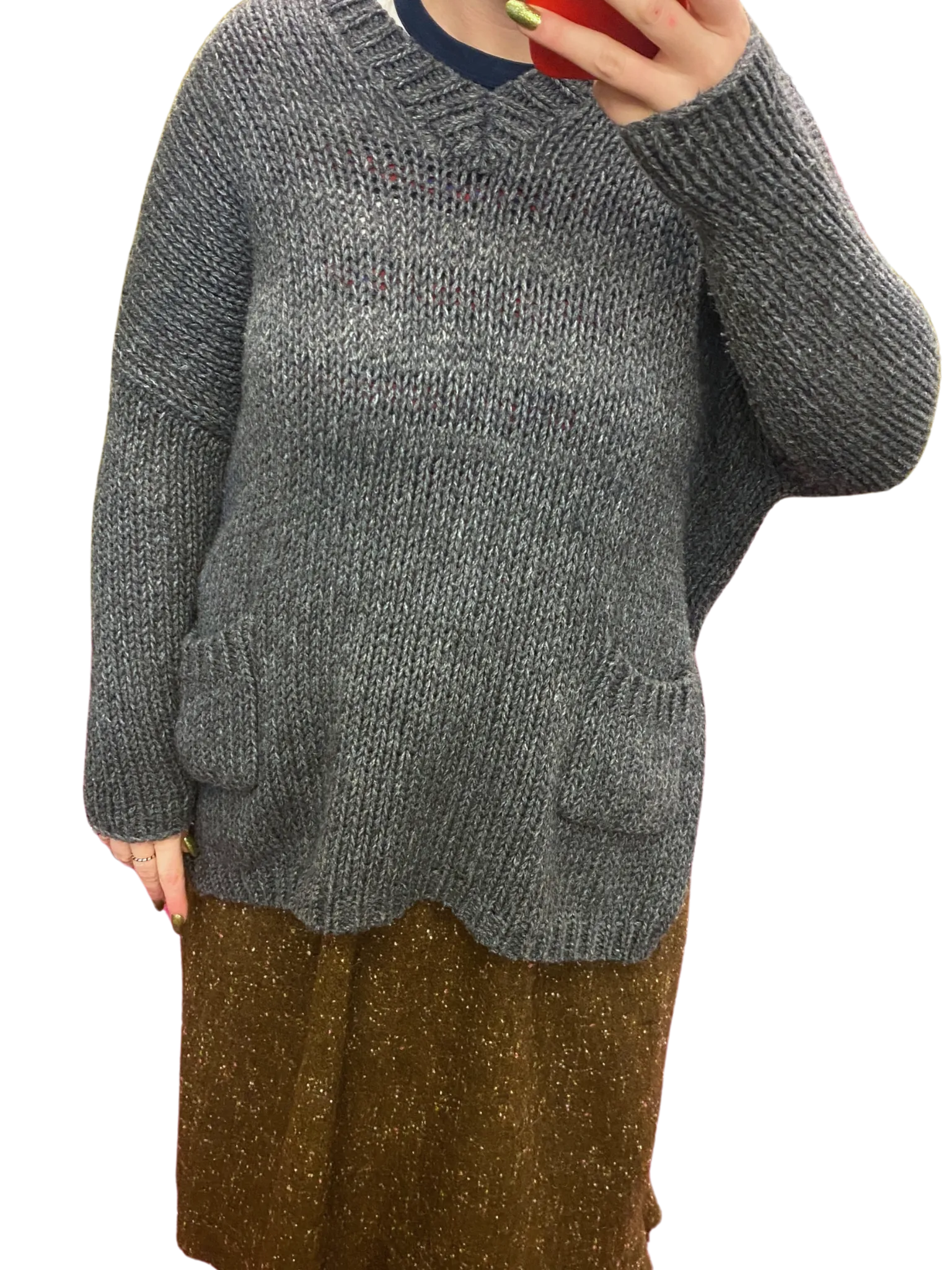 Size S/M - Jac   Jack Grey Knit Jumper