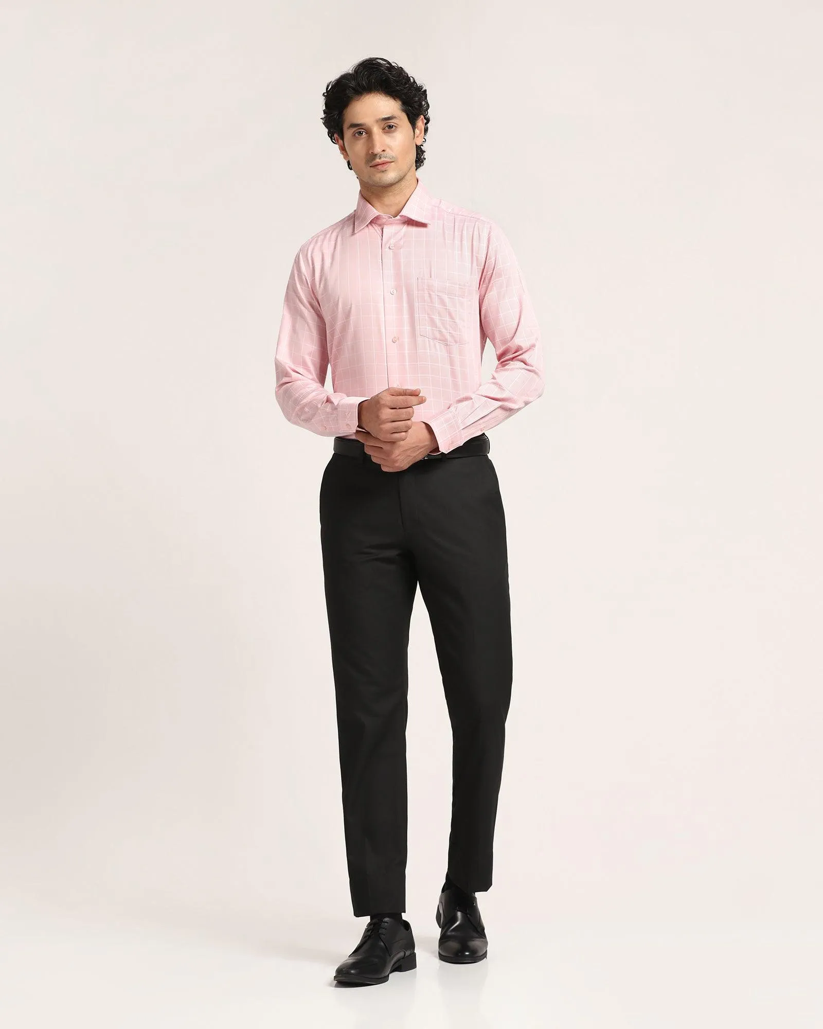 Slim Comfort B-95 Formal Black Solid Trouser - Pride