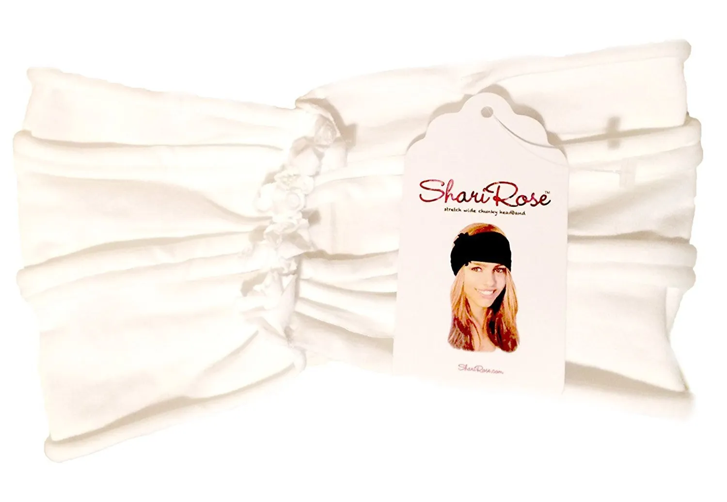 Stretch Chunky Wide Head-band, Hair-band, White Boho Chic Head-wrap White - 172