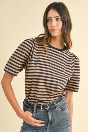 Striped Puff Sleeve Top