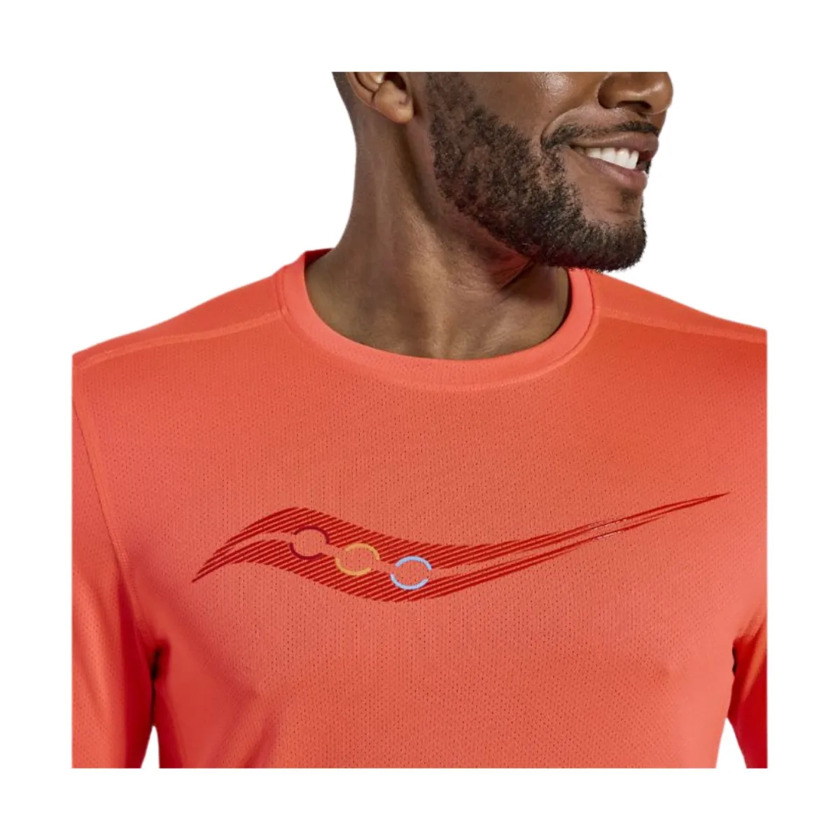 T-Shirt Saucony Stopwatch Graphic Long Sleeve Light Red