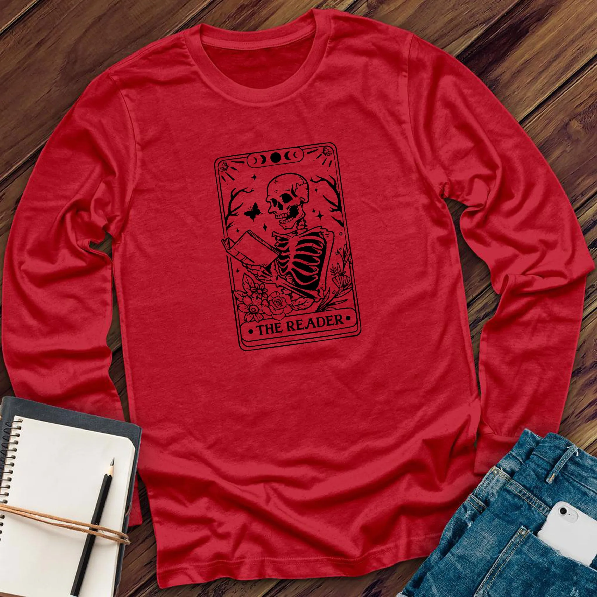 The Reader Tarot Card Long Sleeve