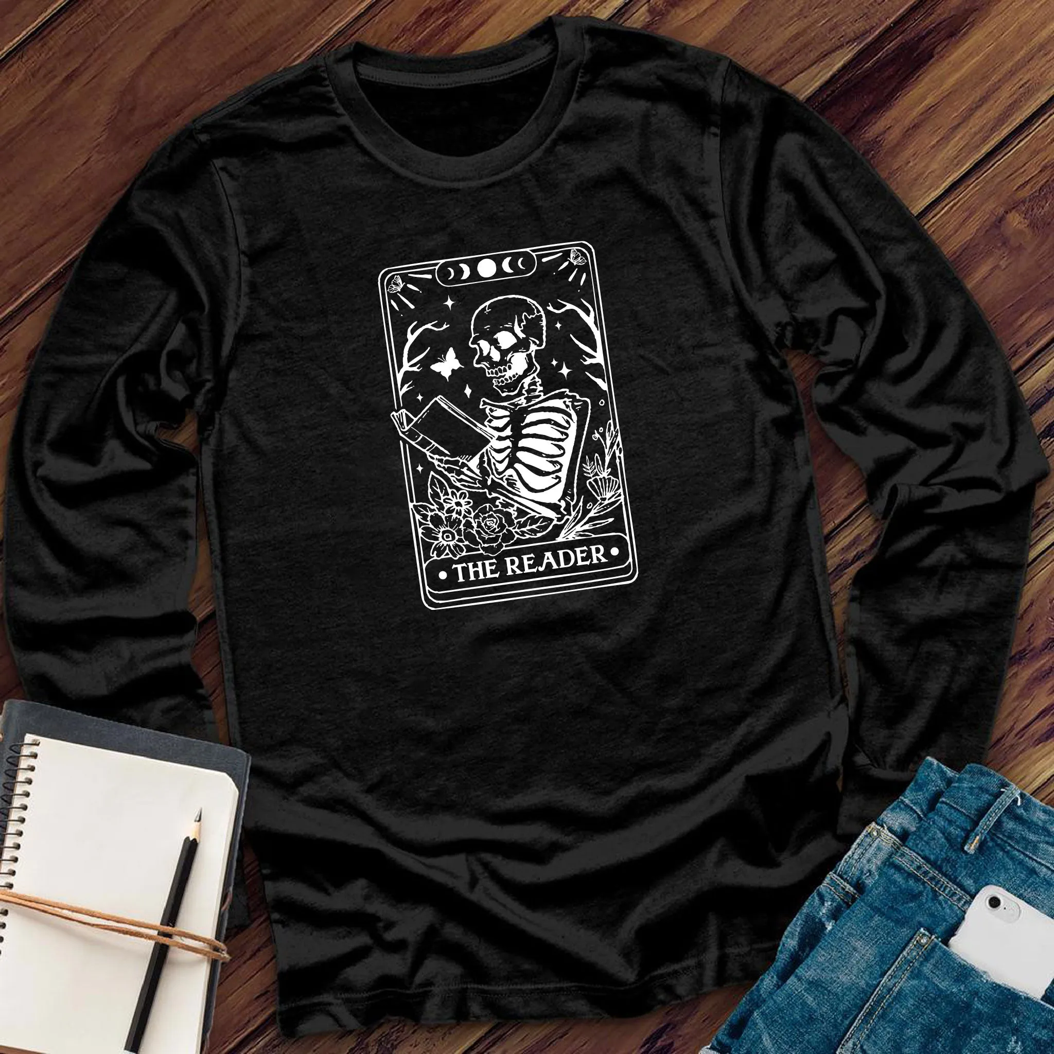 The Reader Tarot Card Long Sleeve