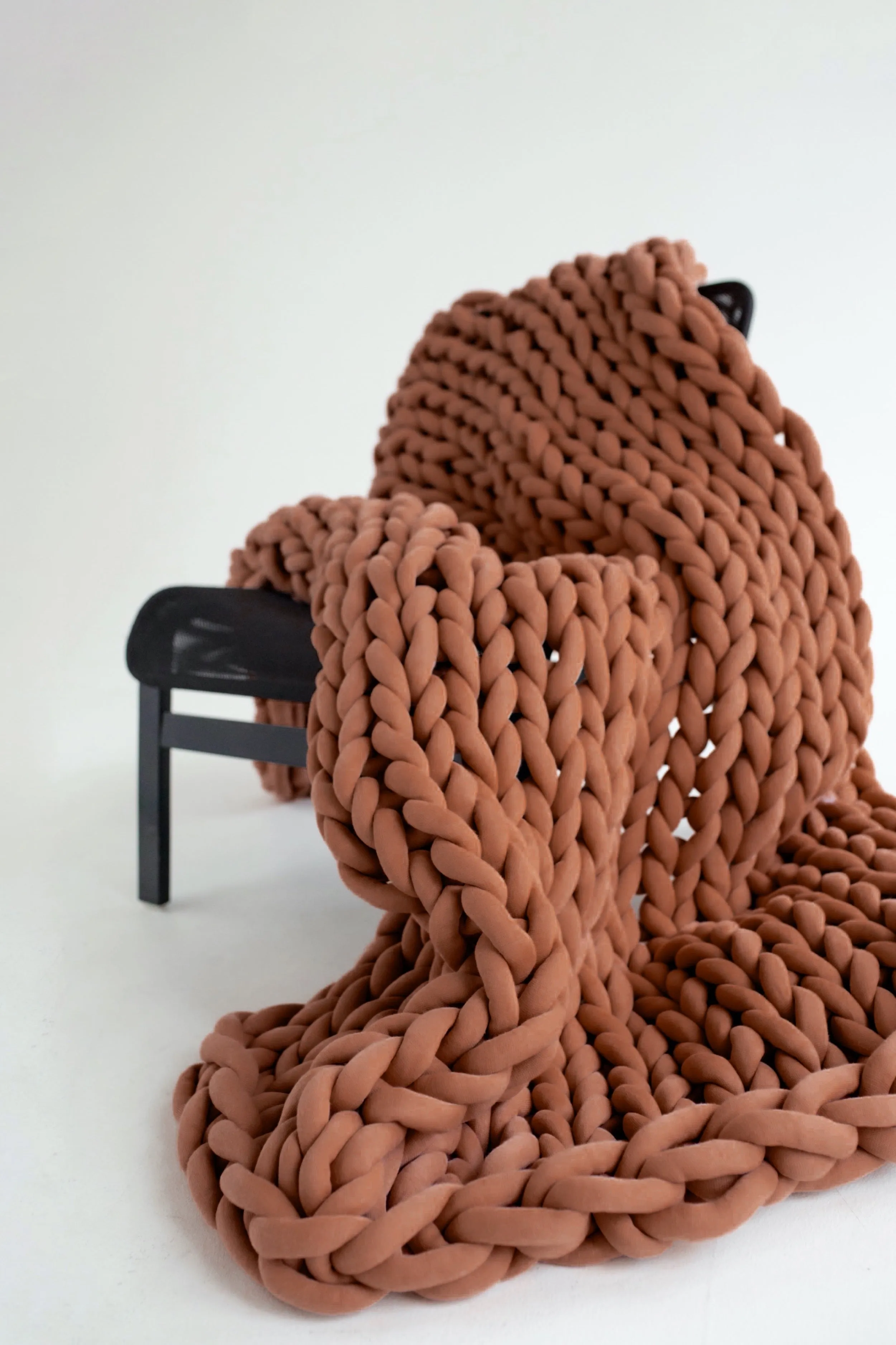 Tube yarn blanket, Small throw blanket 35”x50” (90x130 cm)