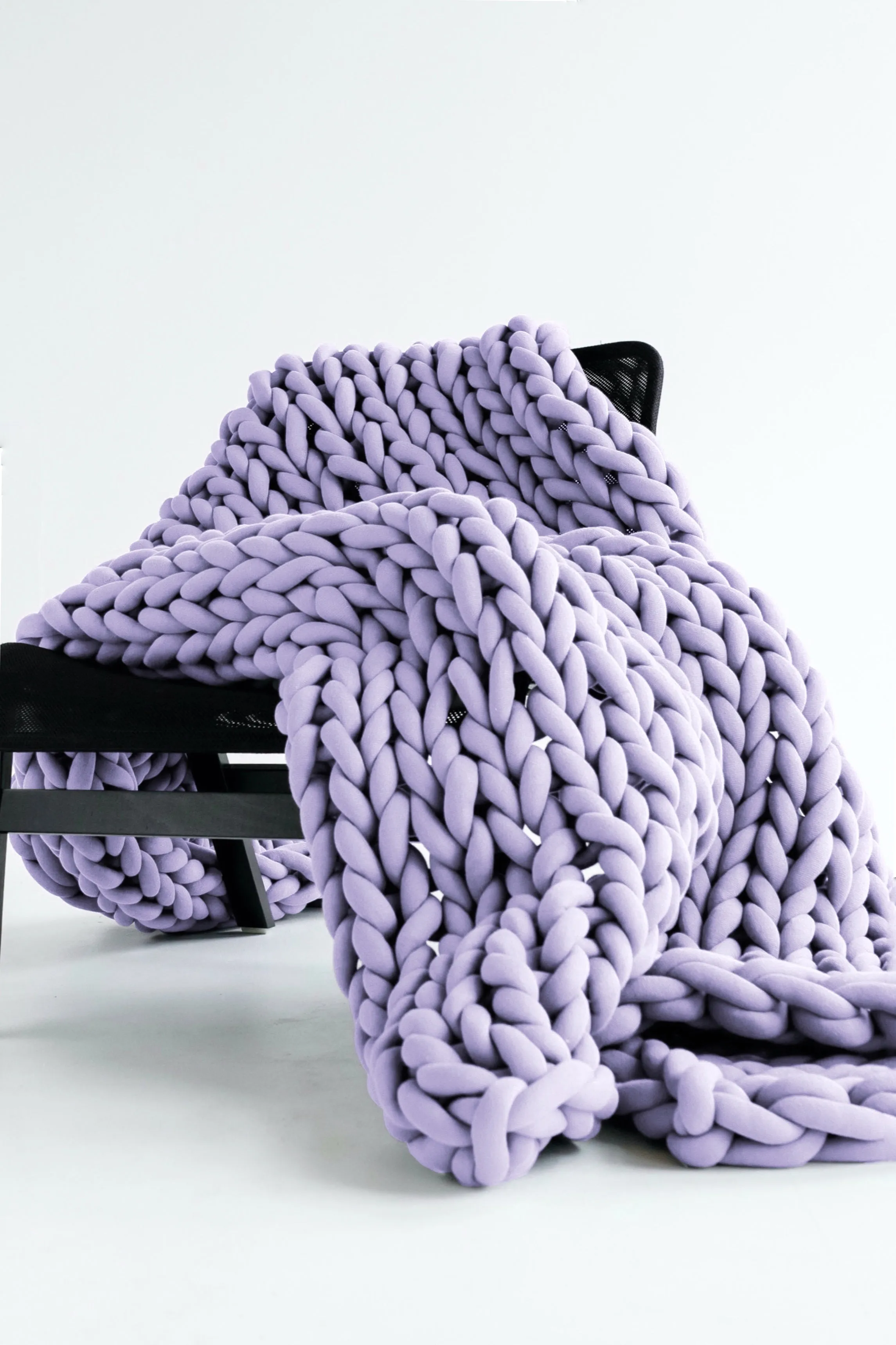 Tube yarn blanket, Small throw blanket 35”x50” (90x130 cm)