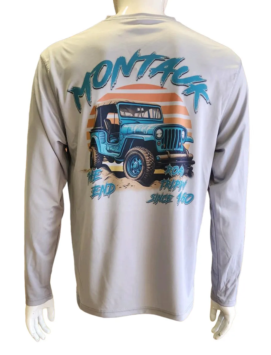 Unisex Adult Montauk The End Jeep DriFit UV50 Long Sleeve Tee