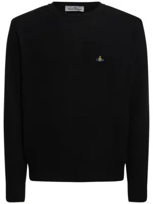 Vivienne Westwood   Logo embroidery mohair knit sweater 