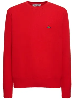 Vivienne Westwood   Logo embroidery mohair knit sweater 