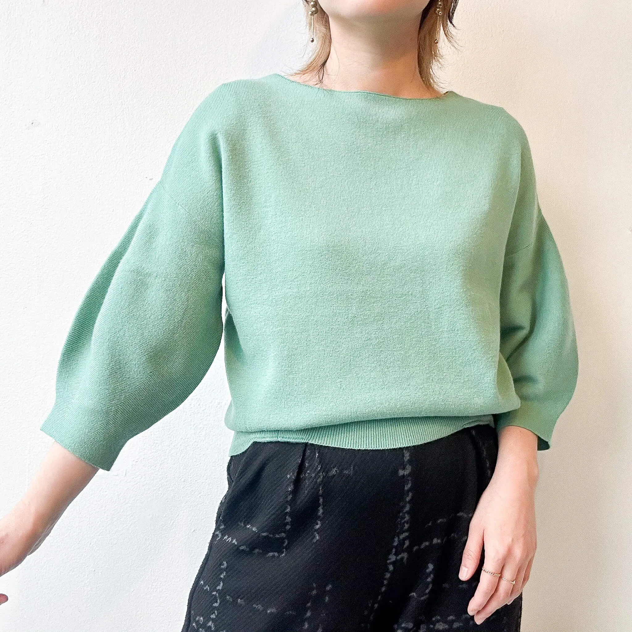 Wagen | Soft Puff Half Sleeve Sweater