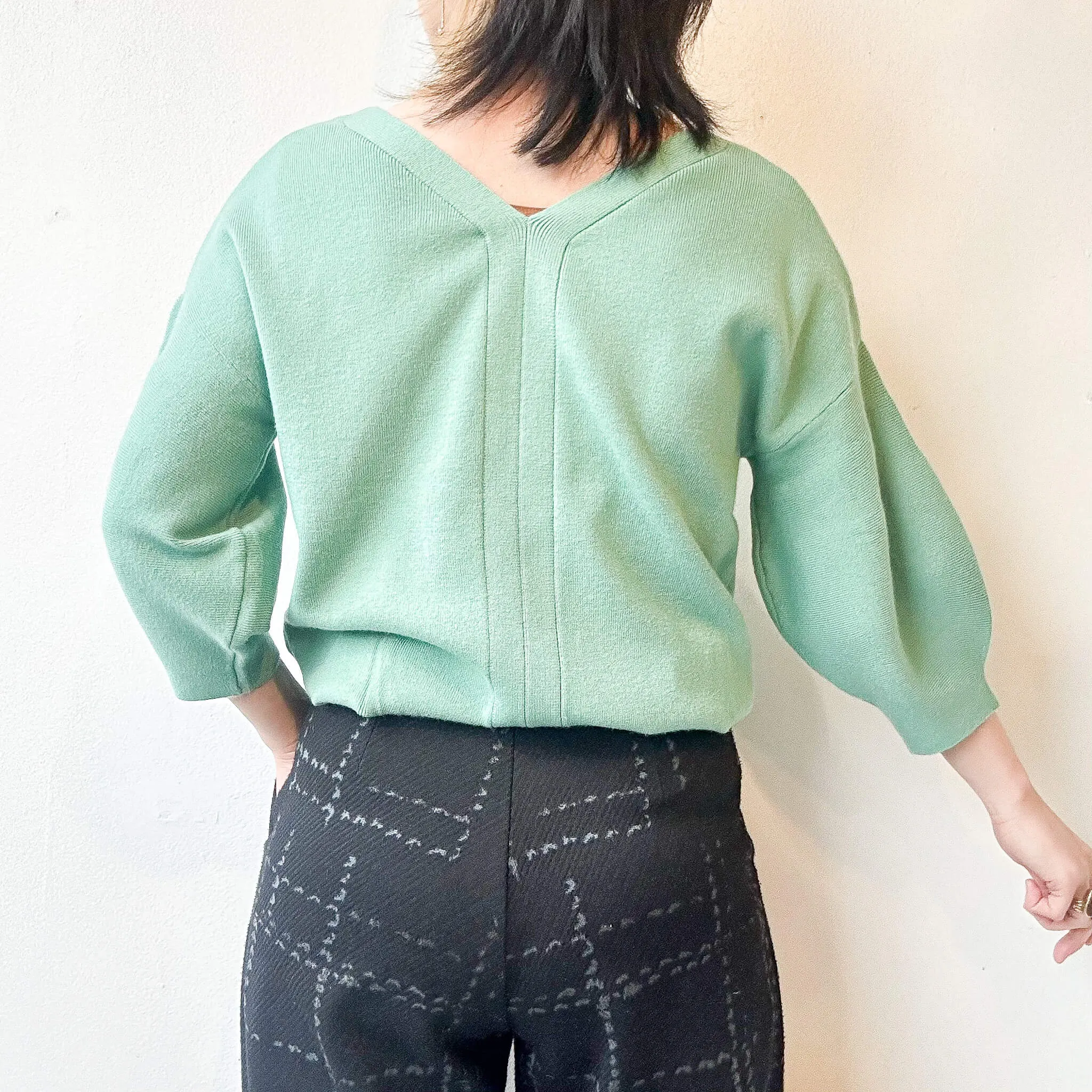 Wagen | Soft Puff Half Sleeve Sweater