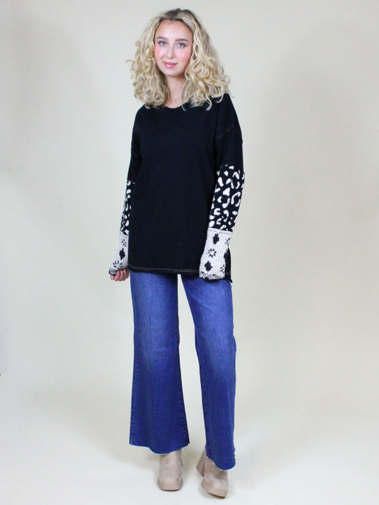 We the Free Tiger Style Cuff Knit Top