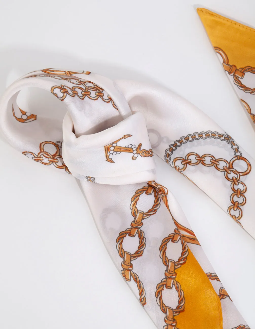 Yellow Vintage Chain Bandana Hair Scarf