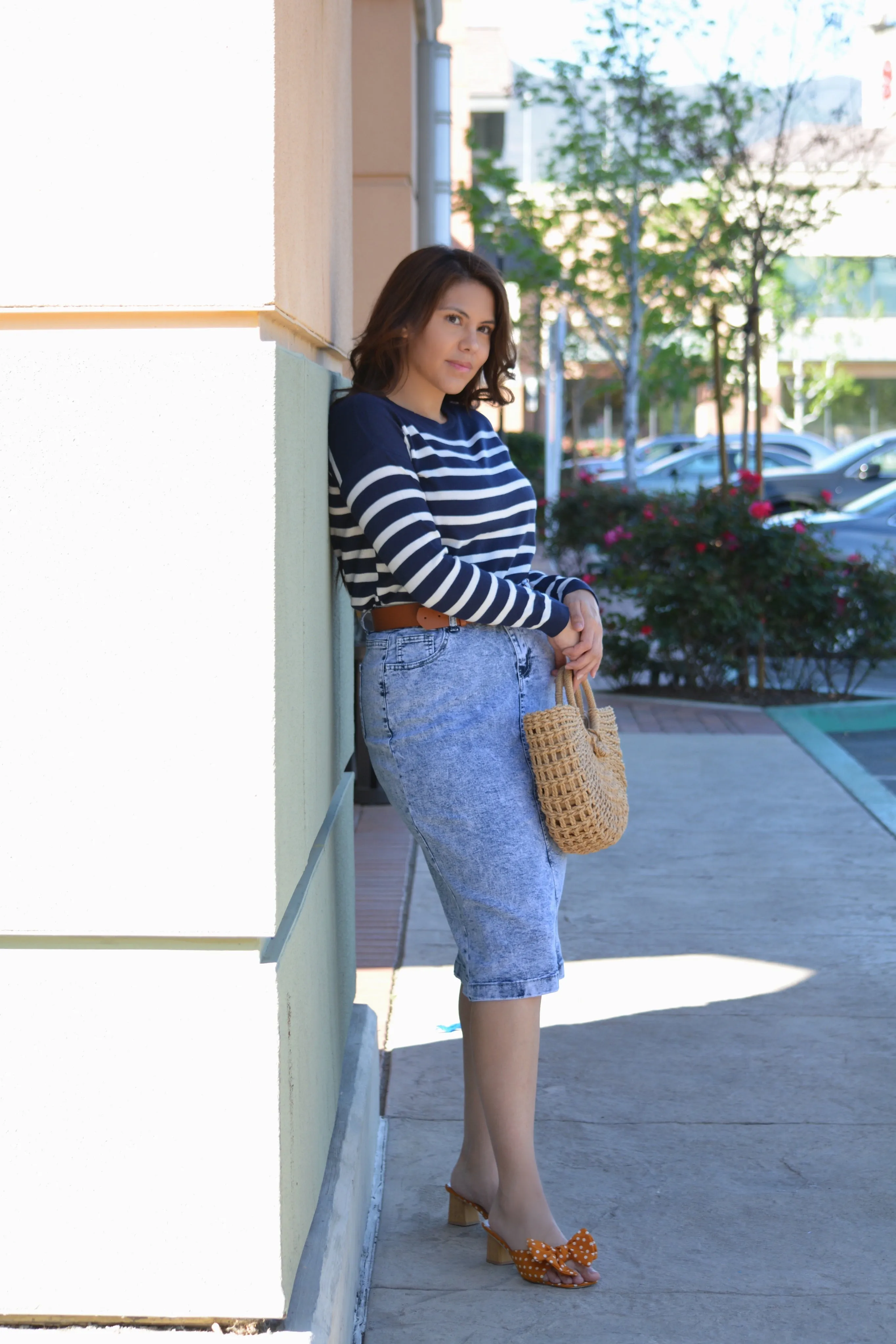 Zola Navy Striped Light Knit Top